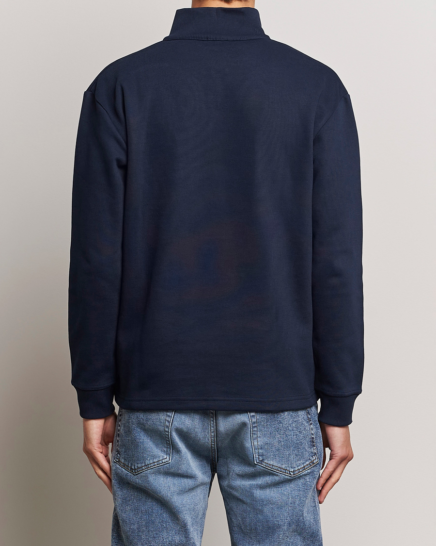 Men | Sweaters & Knitwear | Armor-lux | Camioneur Cotton Half Zip Navy