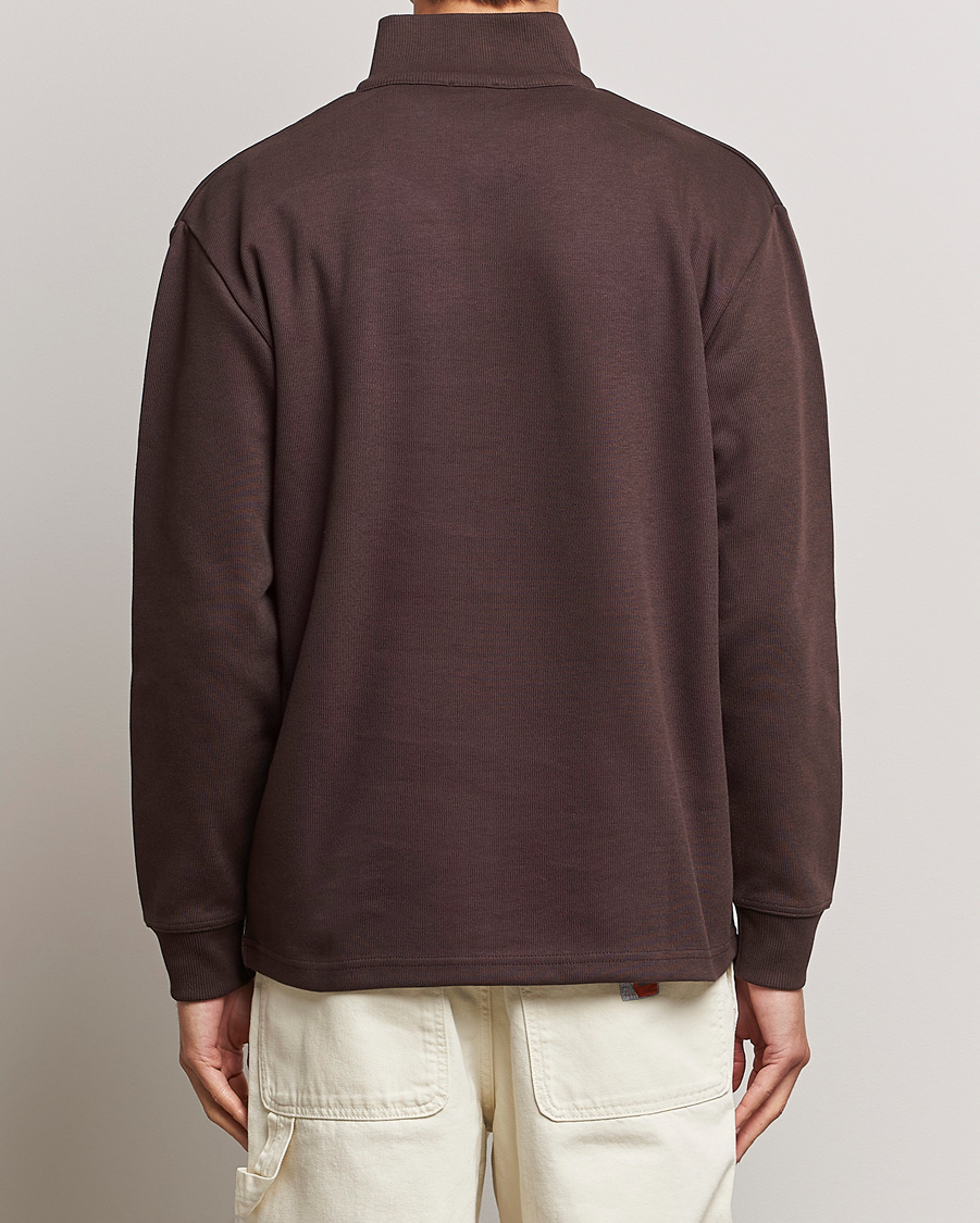 Men | Sweaters & Knitwear | Armor-lux | Camioneur Cotton Half Zip Brown
