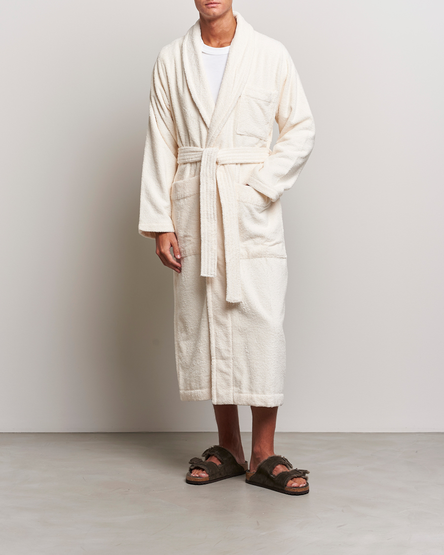 Men | Pyjamas & Robes | Tekla | Organic Terry Bathrobe Ivory