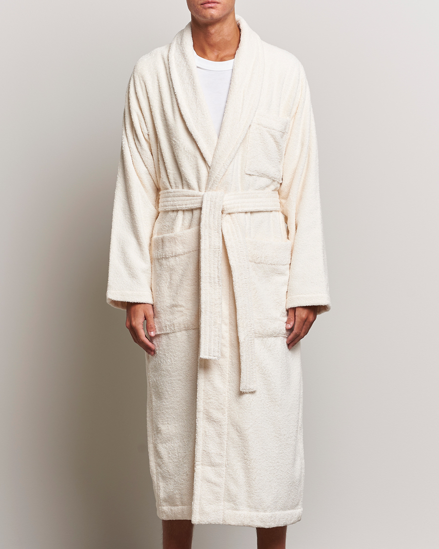 Men | Pyjamas & Robes | Tekla | Organic Terry Bathrobe Ivory