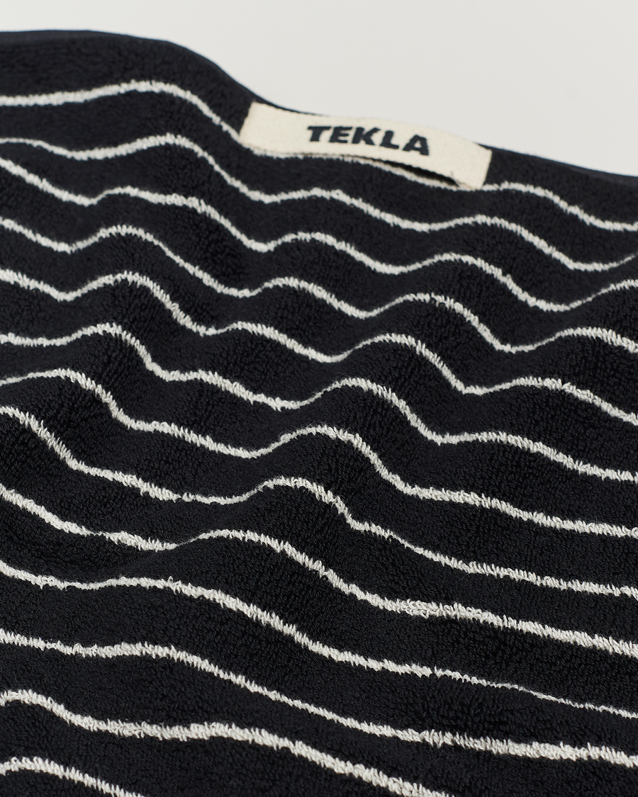 Men | Fabrics | Tekla | Organic Terry Hand Towel Black Stripe