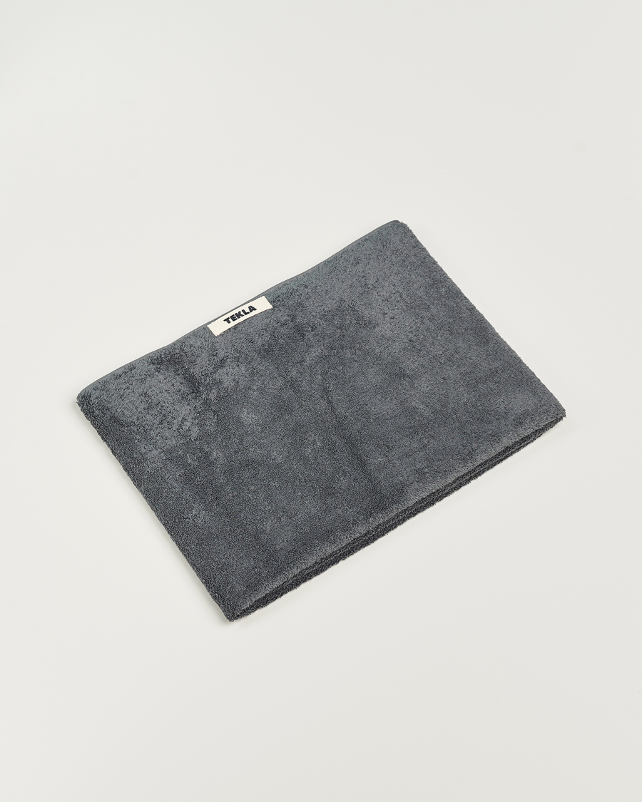 auralee×TEKLA BATH MAT Bath mat – striped – Khaki Moss | Tekla Fabrics