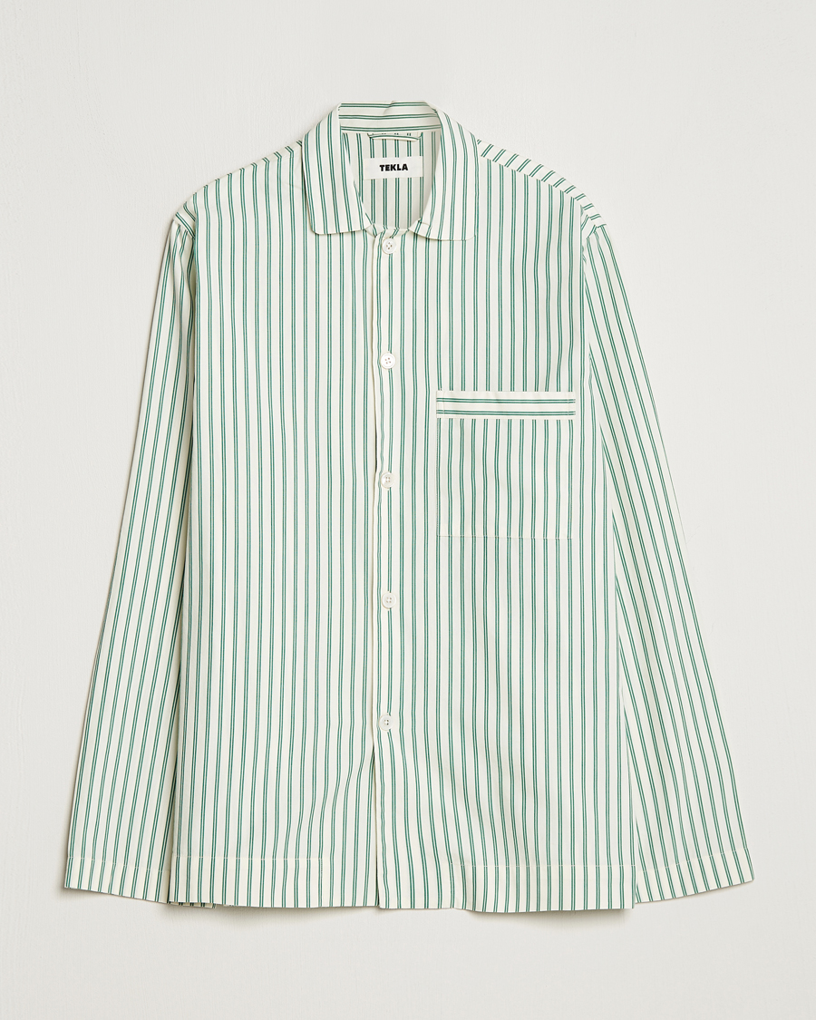 Men | Pyjamas & Robes | Tekla | Poplin Pyjama Shirt Clover Stripes