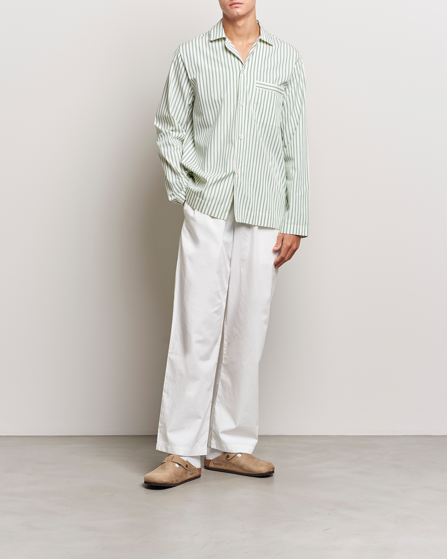 Men | Pyjamas & Robes | Tekla | Poplin Pyjama Shirt Clover Stripes