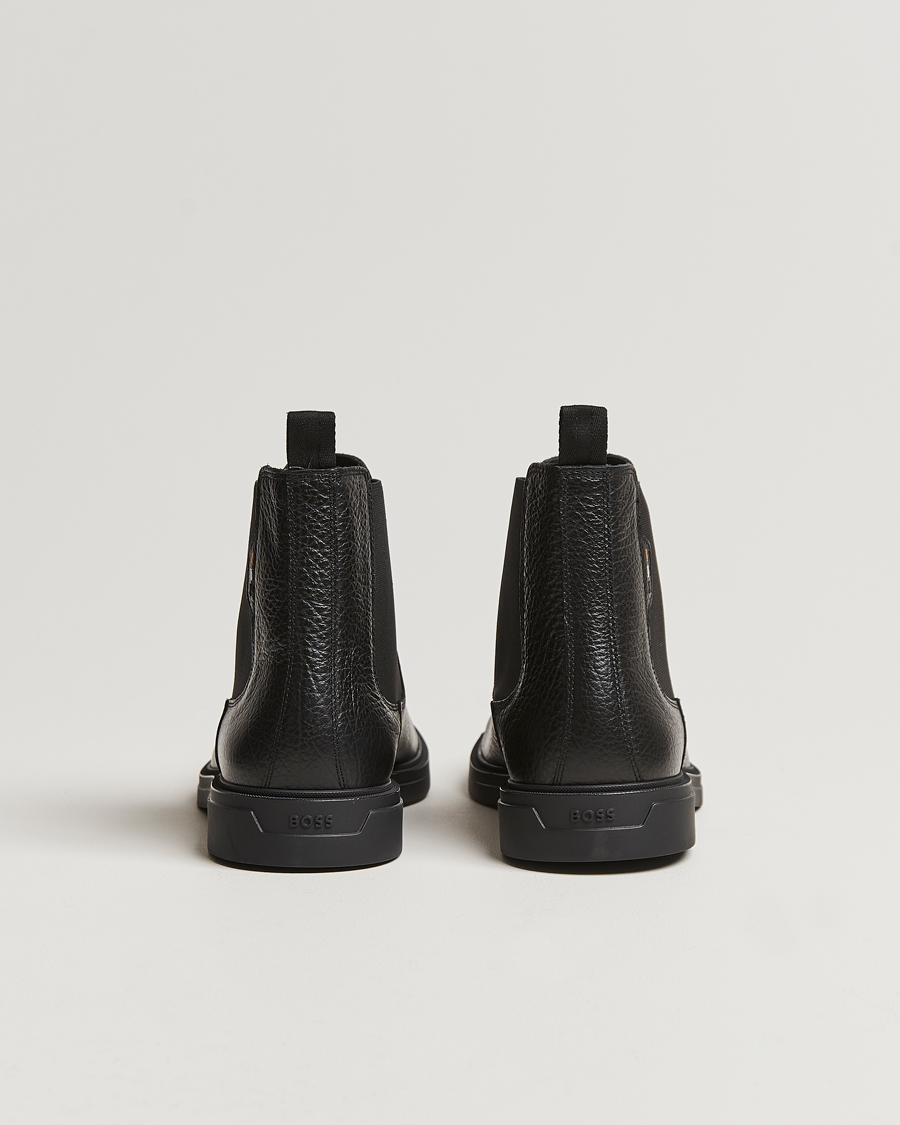 Men | BOSS BLACK Calev Grained Leather Chelsea Boot Black | BOSS BLACK | Calev Grained Leather Chelsea Boot Black