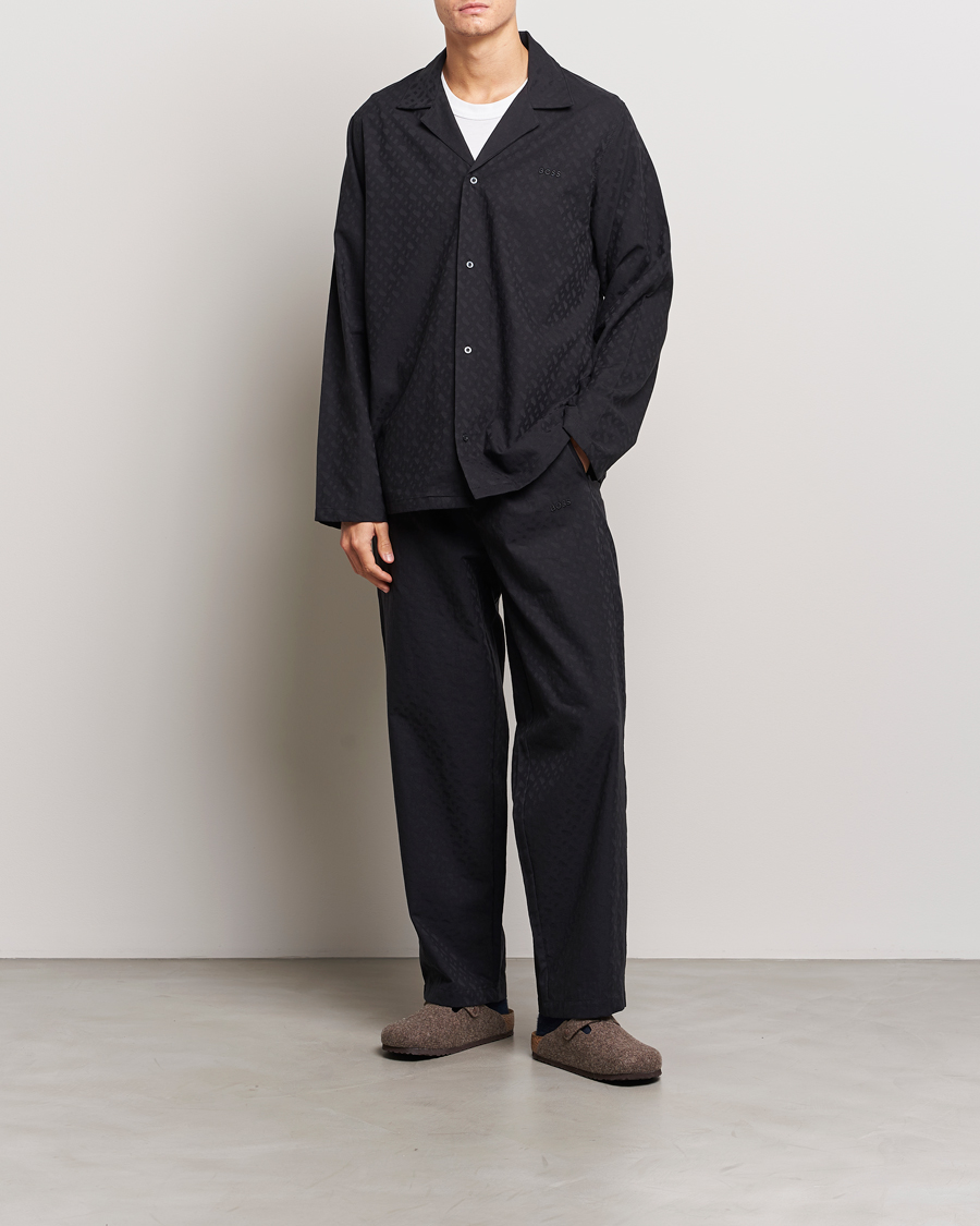 Men | Pyjamas & Robes | BOSS BLACK | Premium Monogram Pyjama Set Black