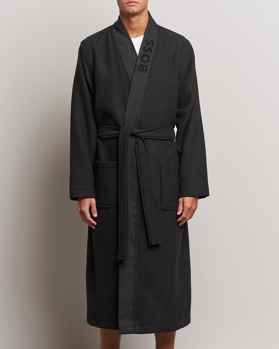 Men | Robes | BOSS BLACK | Waffle Kimono Black
