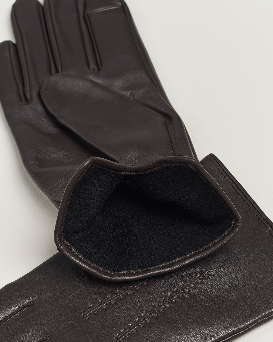 Men |  | BOSS BLACK | Hainz Leather Gloves Medium Brown