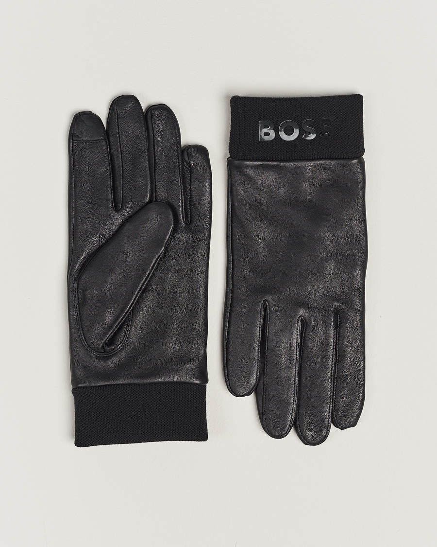 Men | BOSS BLACK Hyden Leather Glover Black | BOSS BLACK | Hyden Leather Glover Black