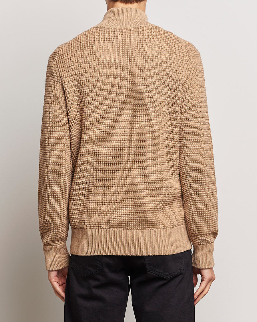 Men | Sweaters & Knitwear | BOSS BLACK | Mabeo Heavy Knitted Full Zip Medium Beige