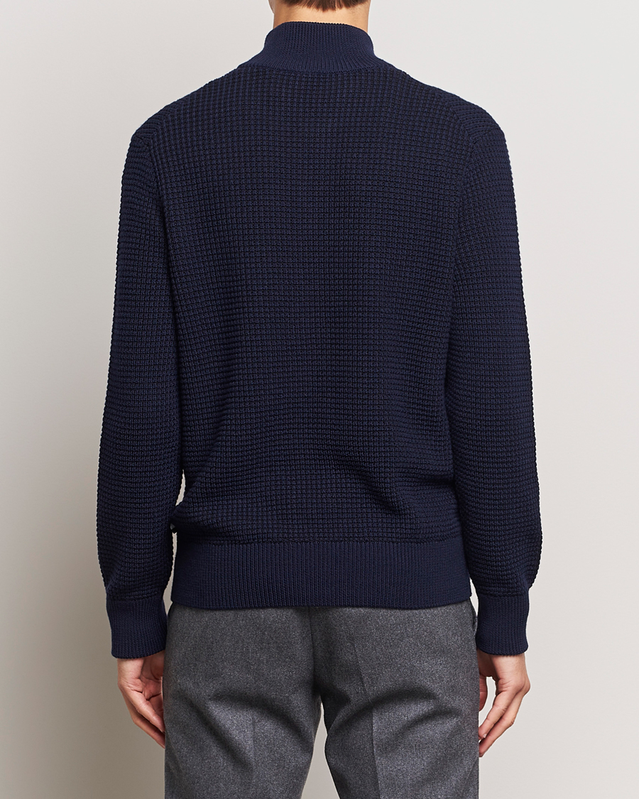 Men | Sweaters & Knitwear | BOSS BLACK | Mabeo Heavy Knitted Full Zip Dark Blue