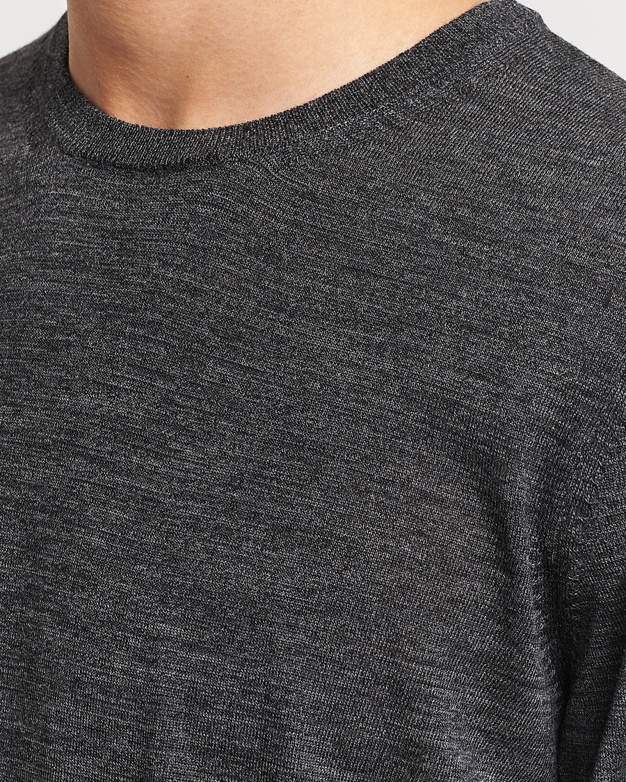 Men | Sweaters & Knitwear | BOSS BLACK | Leno Knitted Sweater Black Melange