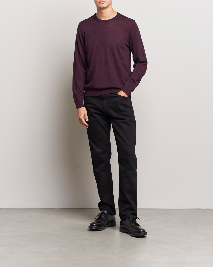 Men | Sweaters & Knitwear | BOSS BLACK | Leno Knitted Sweater Dark Red