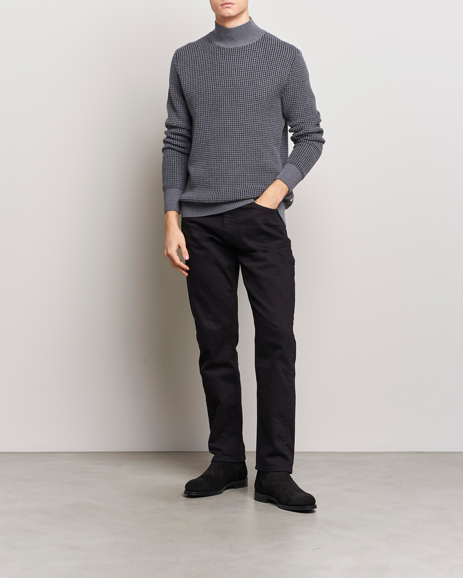 Men | Sweaters & Knitwear | BOSS BLACK | Maurelio Heavy Knitted Polo Medium Grey