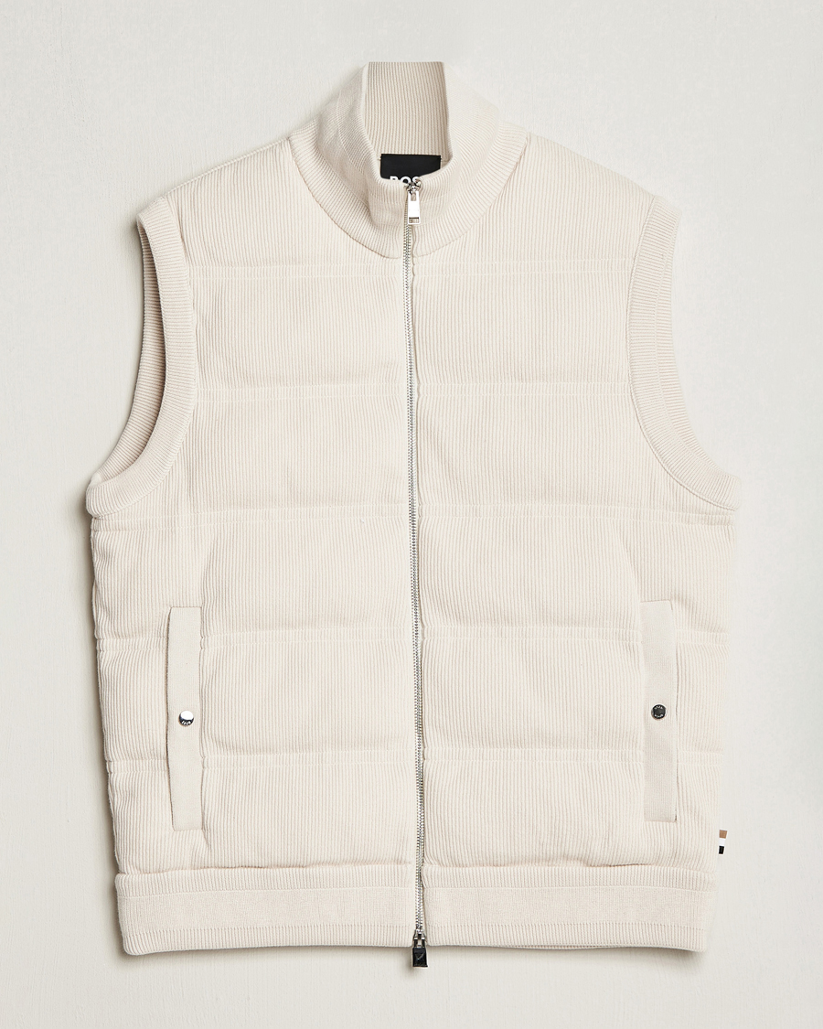 Men | Coats & Jackets | BOSS BLACK | Mandolino Corduroy Vest Open White