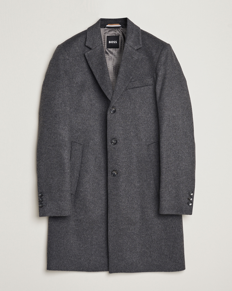 Men | Coats & Jackets | BOSS BLACK | Hyde Wool/Cashmere Coat Medium Grey
