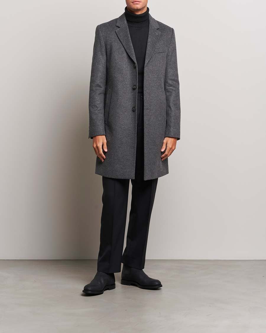 Men | Coats & Jackets | BOSS BLACK | Hyde Wool/Cashmere Coat Medium Grey