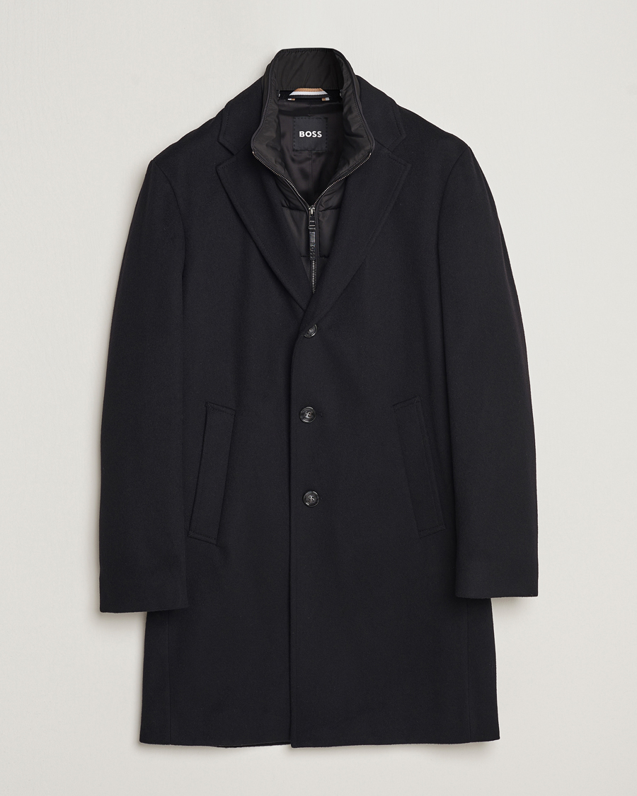 Men | Coats & Jackets | BOSS BLACK | Hyde Wool Bib Coat Black