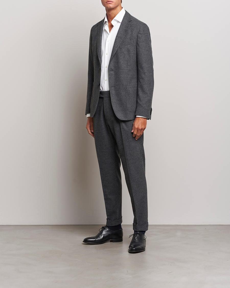 Men | Blazers | BOSS BLACK | Hanry Tech Flannel Blazer Dark Grey