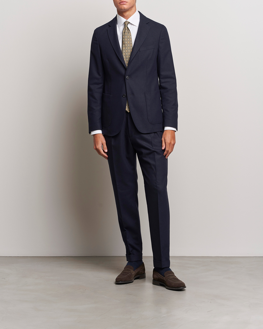 Men | Blazers | BOSS BLACK | Hanry Tech Flannel Blazer Dark Blue