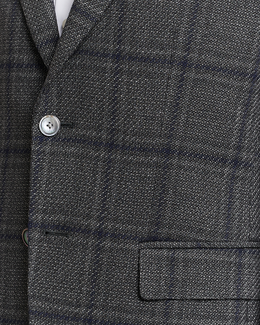 Men | Blazers | BOSS BLACK | Hutson Checked Wool Blazer Dark Grey