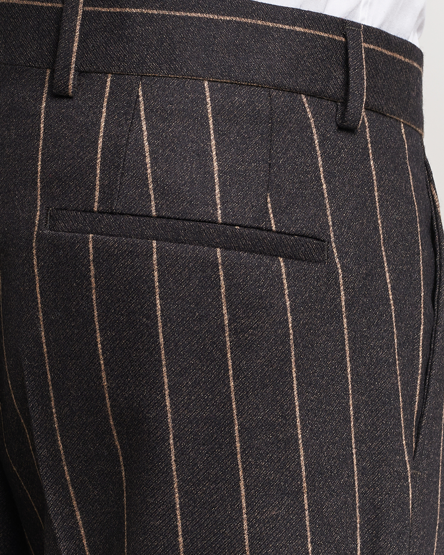Men | Suits | BOSS BLACK | Huge Double Breasted Pinstripe Suit Dark Brown