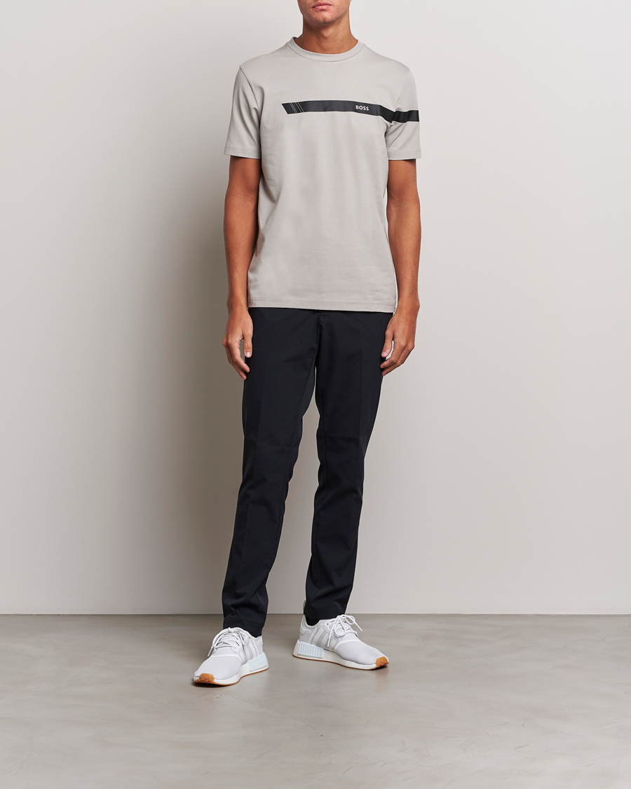 Men | T-Shirts | BOSS GREEN | Logo Crew Neck T-Shirt Open Grey