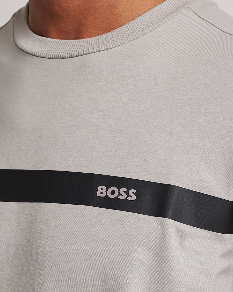 Men | T-Shirts | BOSS GREEN | Logo Crew Neck T-Shirt Open Grey