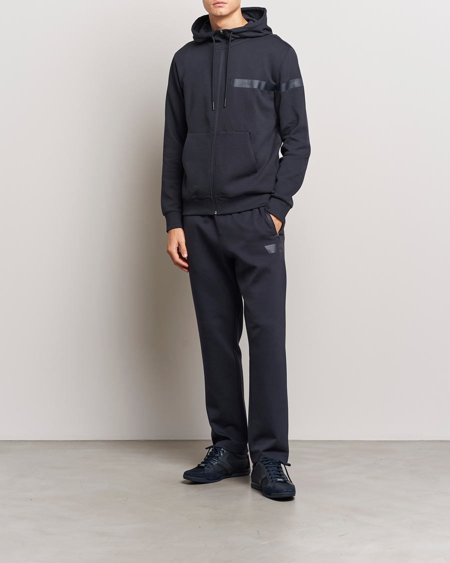 Men | Sweaters & Knitwear | BOSS GREEN | Saggy Full Zip Hoodie Dark Blue