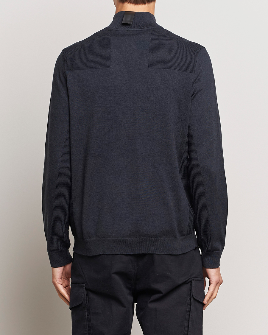 Men | Sweaters & Knitwear | BOSS GREEN | Momentum Knitted Half Zip Dark Blue