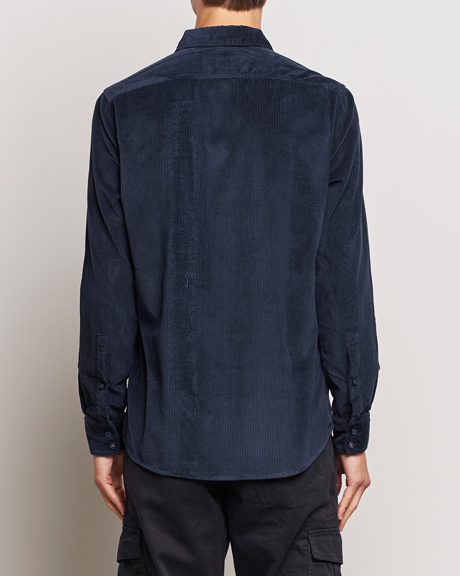 Men | Shirts | BOSS ORANGE | Relegant Corduroy Shirt Dark Blue
