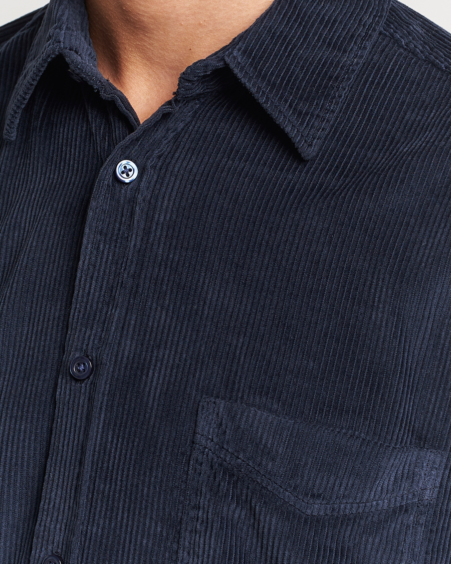 Men | Shirts | BOSS ORANGE | Relegant Corduroy Shirt Dark Blue