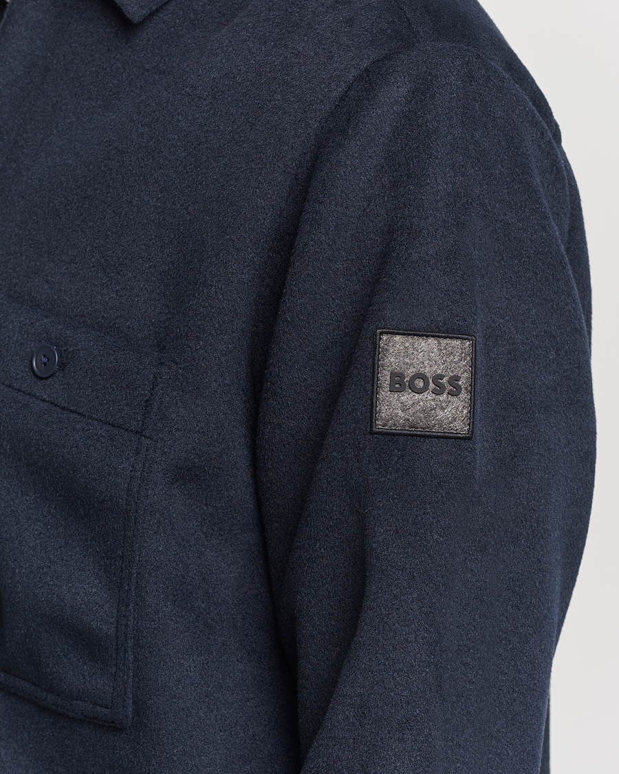 Men | Shirts | BOSS ORANGE | Locky Overshirt Dark Blue