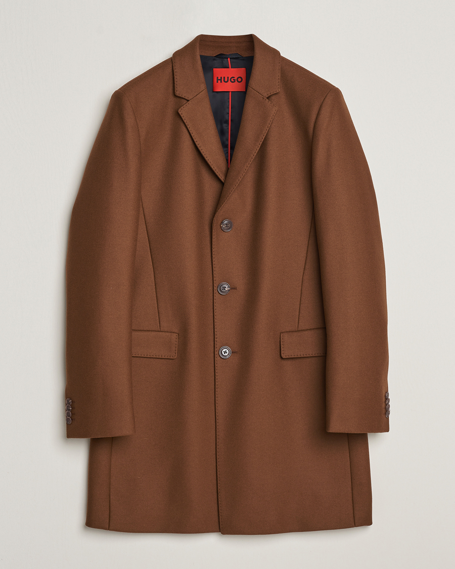 Men | Coats & Jackets | HUGO | Migor Wool Coat Rust