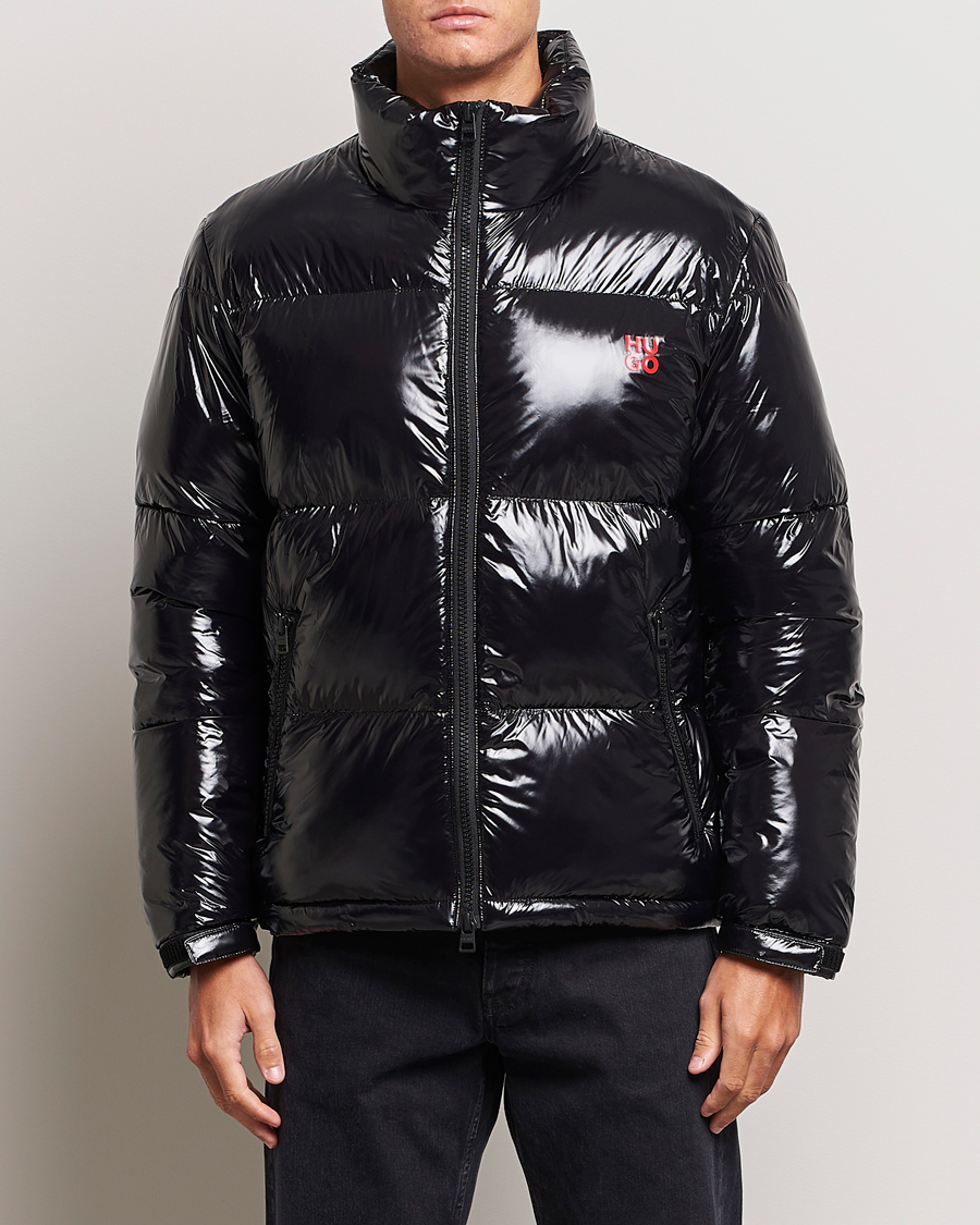 Men | Contemporary jackets | HUGO | Biron Glossy Down Jacket Black