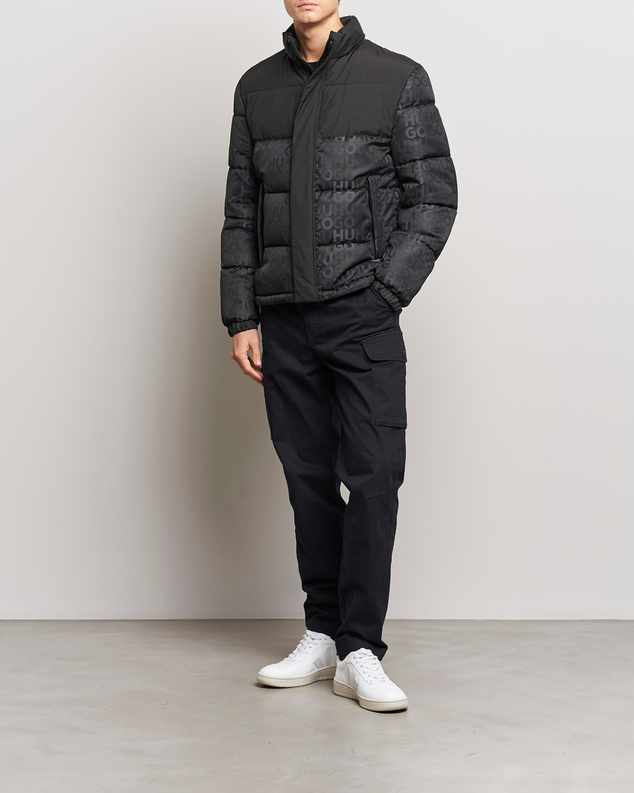 Men | Coats & Jackets | HUGO | Balto Monogram Down Jacket Black