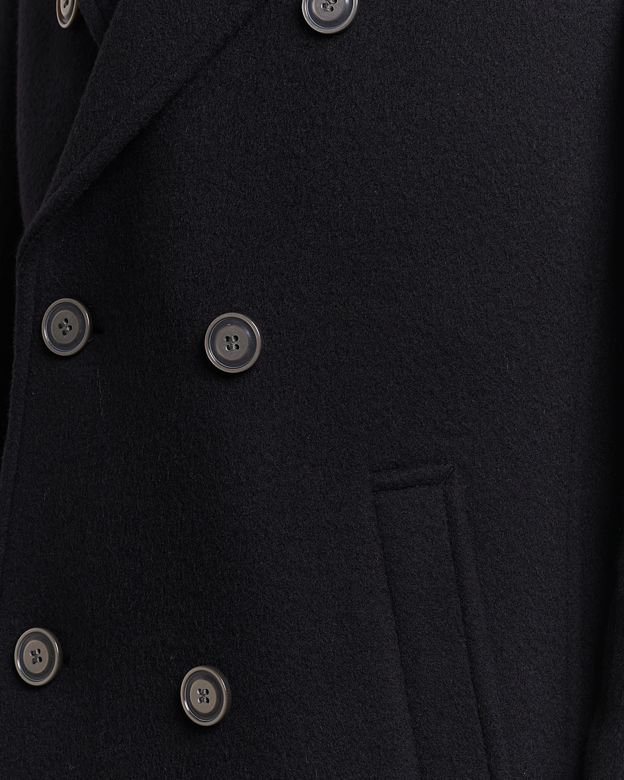 Men | Coats & Jackets | HUGO | Miroy Wool Double Breasted Coat Black
