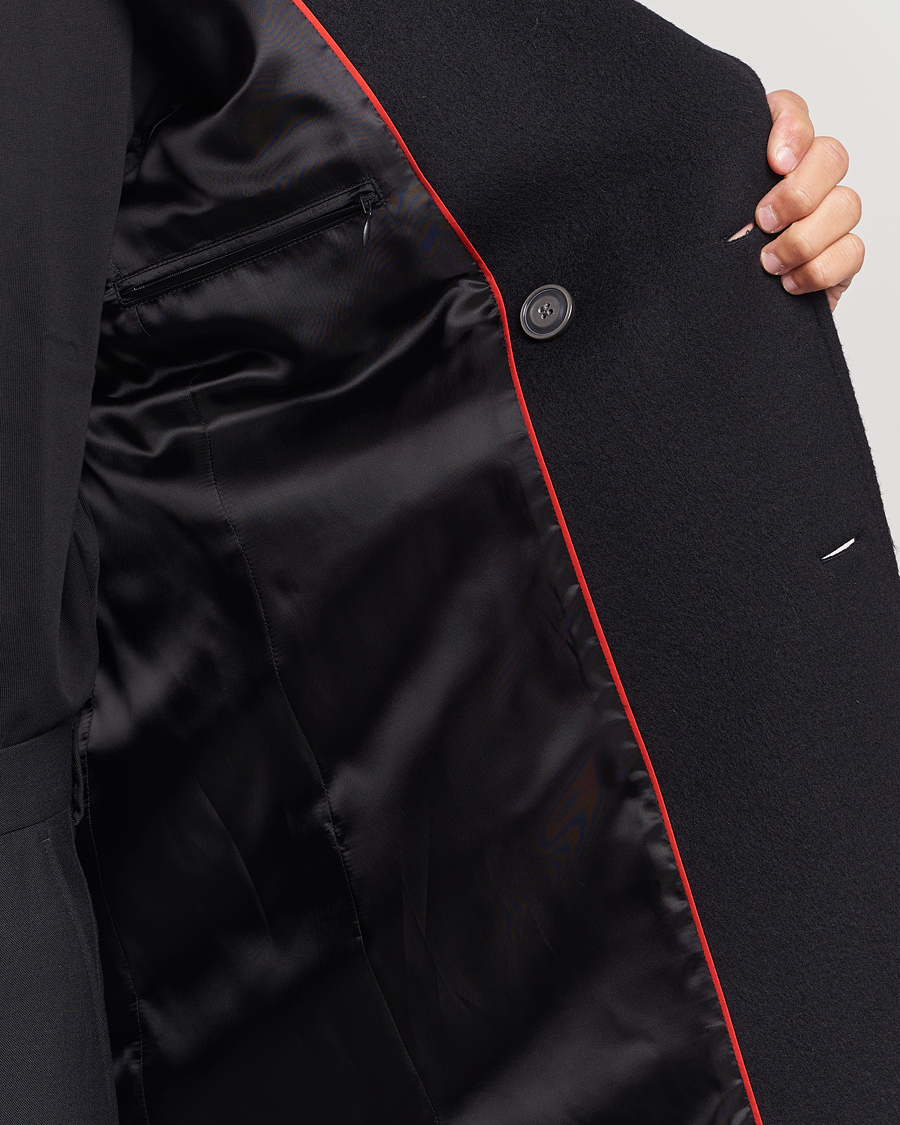 Men | Coats & Jackets | HUGO | Miroy Wool Double Breasted Coat Black