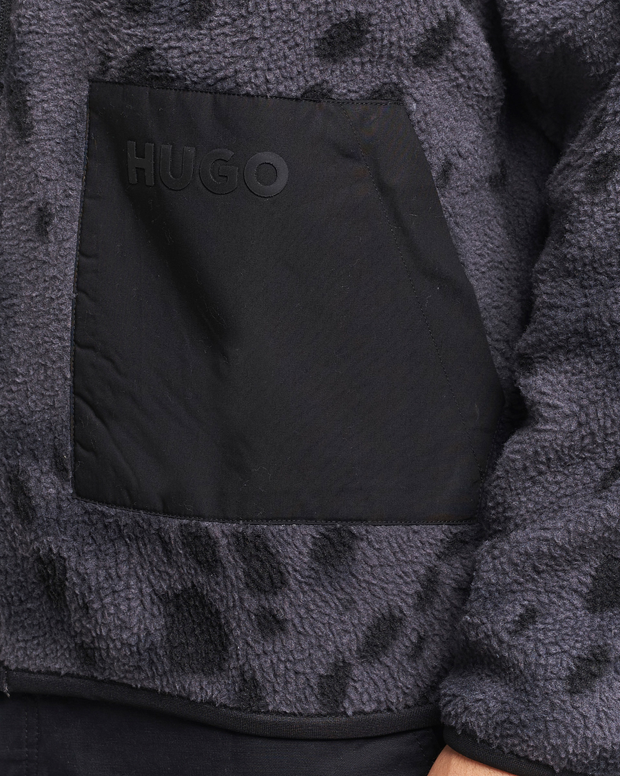 Men | Sweaters & Knitwear | HUGO | Deleriac Teddy Full Zip Dark Grey
