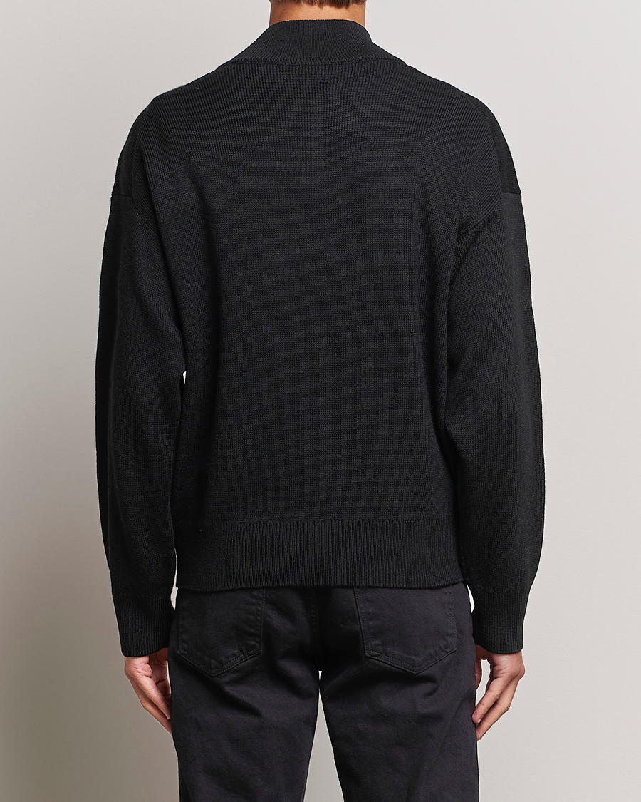Men | Sweaters & Knitwear | HUGO | Sonel Knitted Half Zip Black