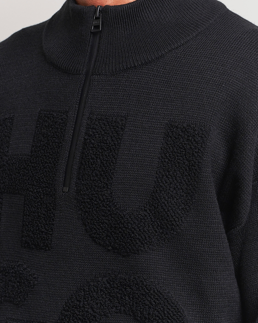 Men | Sweaters & Knitwear | HUGO | Sonel Knitted Half Zip Black