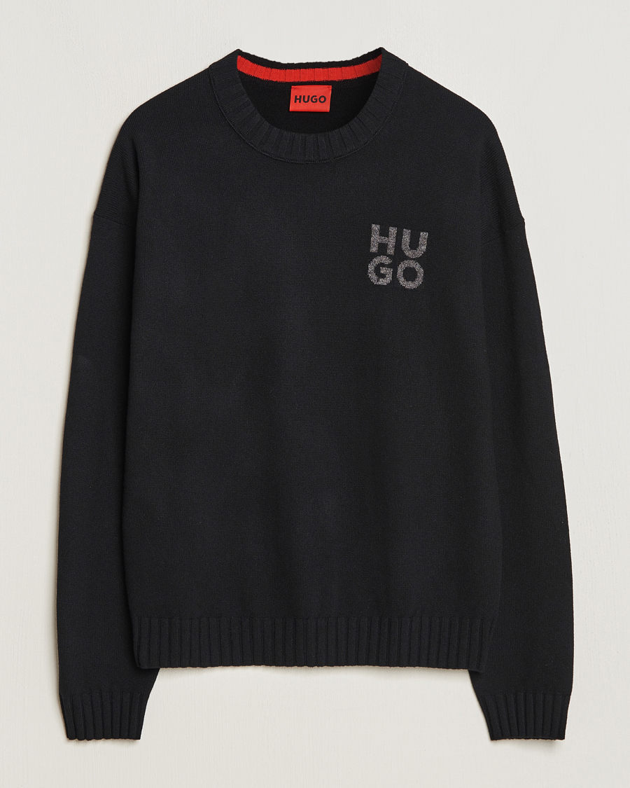 Men | Sweaters & Knitwear | HUGO | San Cassio Knitted Sweater Black