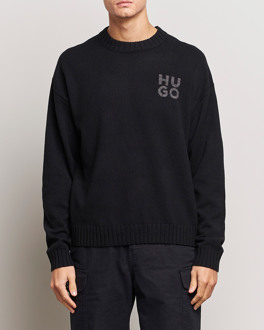 Men | Sweaters & Knitwear | HUGO | San Cassio Knitted Sweater Black
