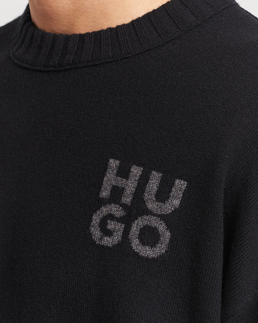 Men | Sweaters & Knitwear | HUGO | San Cassio Knitted Sweater Black
