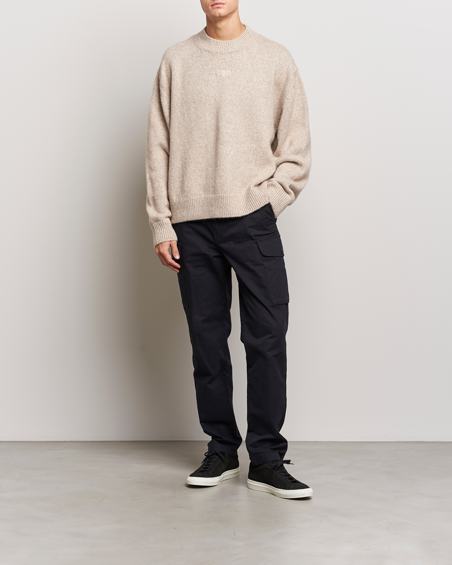 Men | Sweaters & Knitwear | HUGO | Seese Knitted Sweater Light Beige