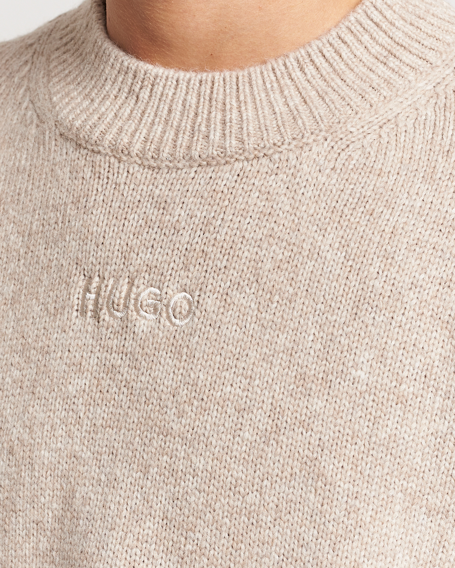 Men | Sweaters & Knitwear | HUGO | Seese Knitted Sweater Light Beige