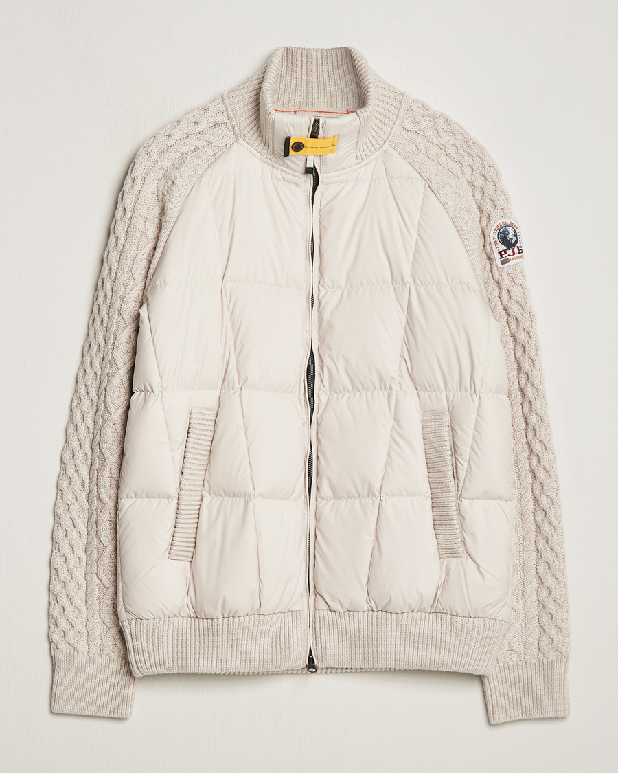 Men | Coats & Jackets | Parajumpers | Great Aran Knitted Hybrid Jacket Bone
