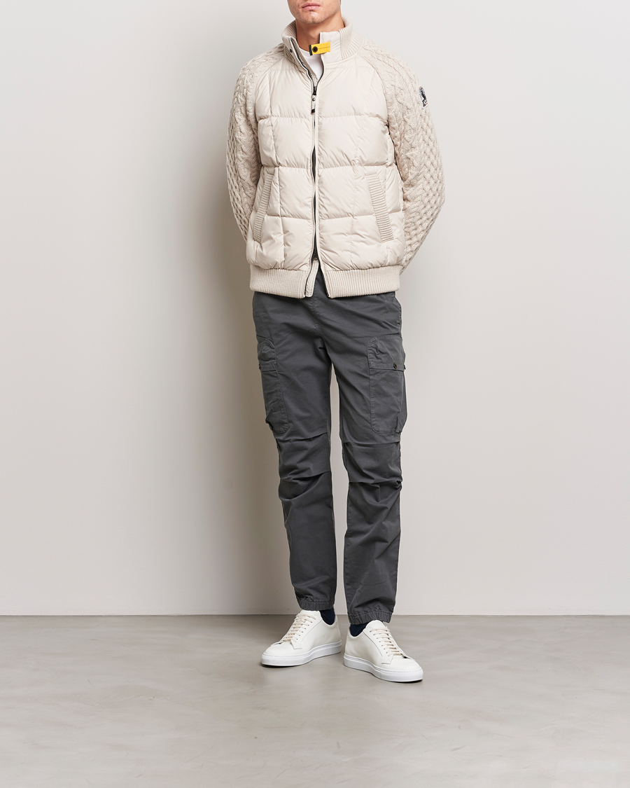 Men | Coats & Jackets | Parajumpers | Great Aran Knitted Hybrid Jacket Bone
