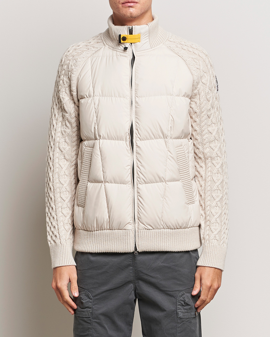 Men | Coats & Jackets | Parajumpers | Great Aran Knitted Hybrid Jacket Bone