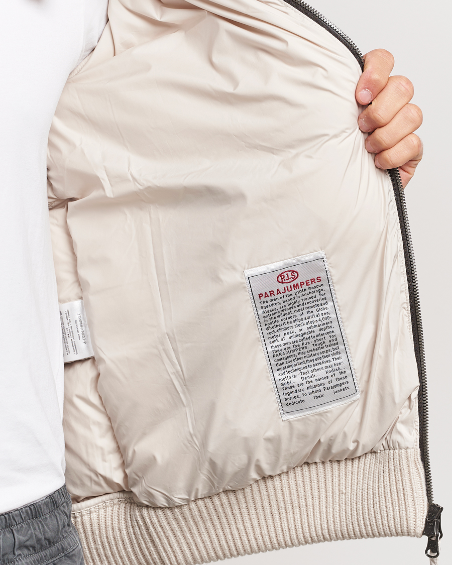 Men | Coats & Jackets | Parajumpers | Great Aran Knitted Hybrid Jacket Bone